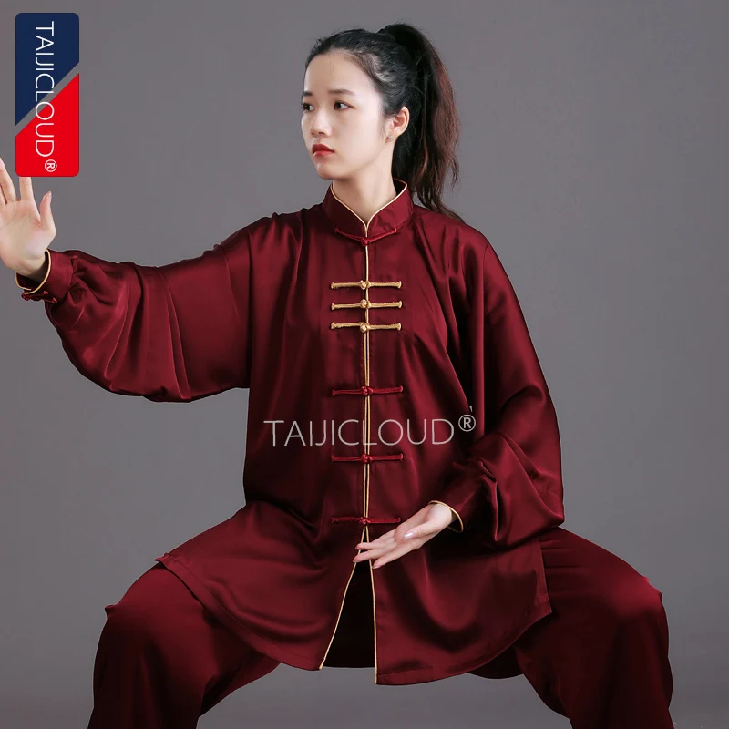 Unisex Mid-Length Tai Chi Costume - Spring & Autumn Martial Arts Performance & Training Set for Women & Men