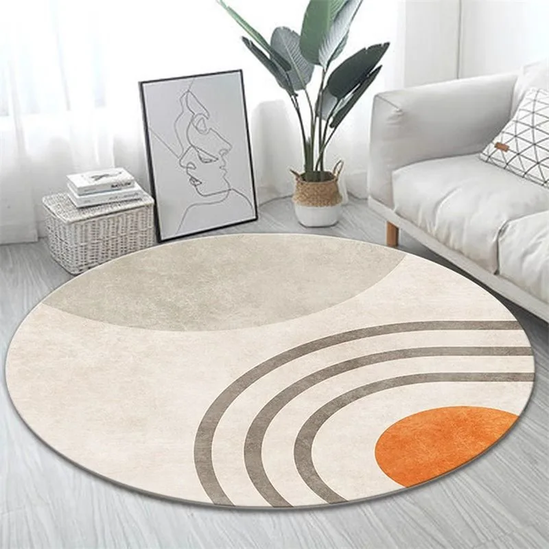 VIKAMA Crystal Pile Round Minimalist Carpet Bedroom Bedside Rugs Home Decor Study Room Computer Chair Anti-slip Rugs Sofa Carpet