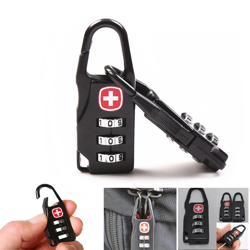 Outdoor Backpack Handbag Zipper Lock Anti Theft Portable Mini Combination Code Number Lock for Travel Backpack Accessories