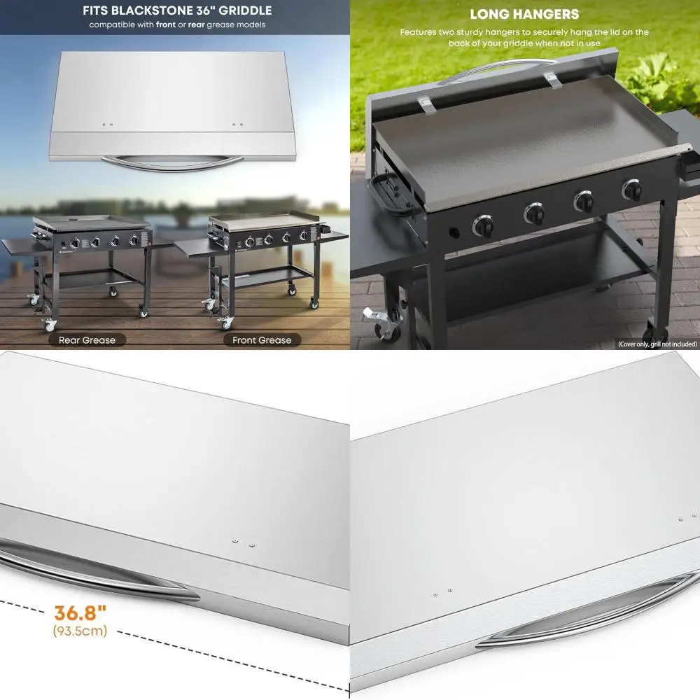 

Stainless Steel 36 Blackstone Griddle Cover with Handle for Outdoor Cooking
