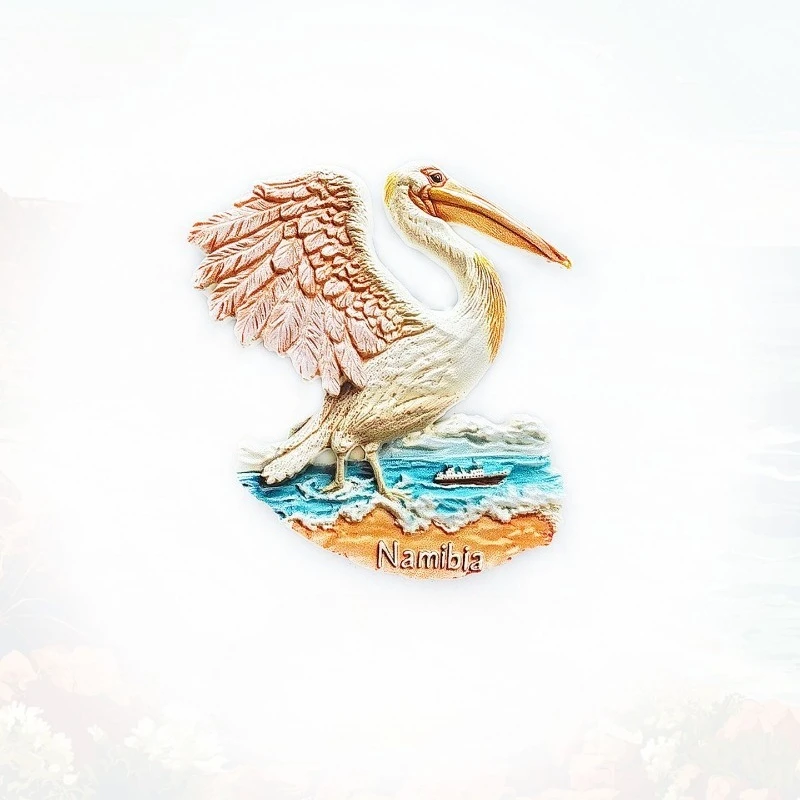 Namibia Pelican Fridge Magnet - Stunning 3D Bird in Flight Souvenir Unique African Wildlife Gift for Travel  Nature Lovers Decor