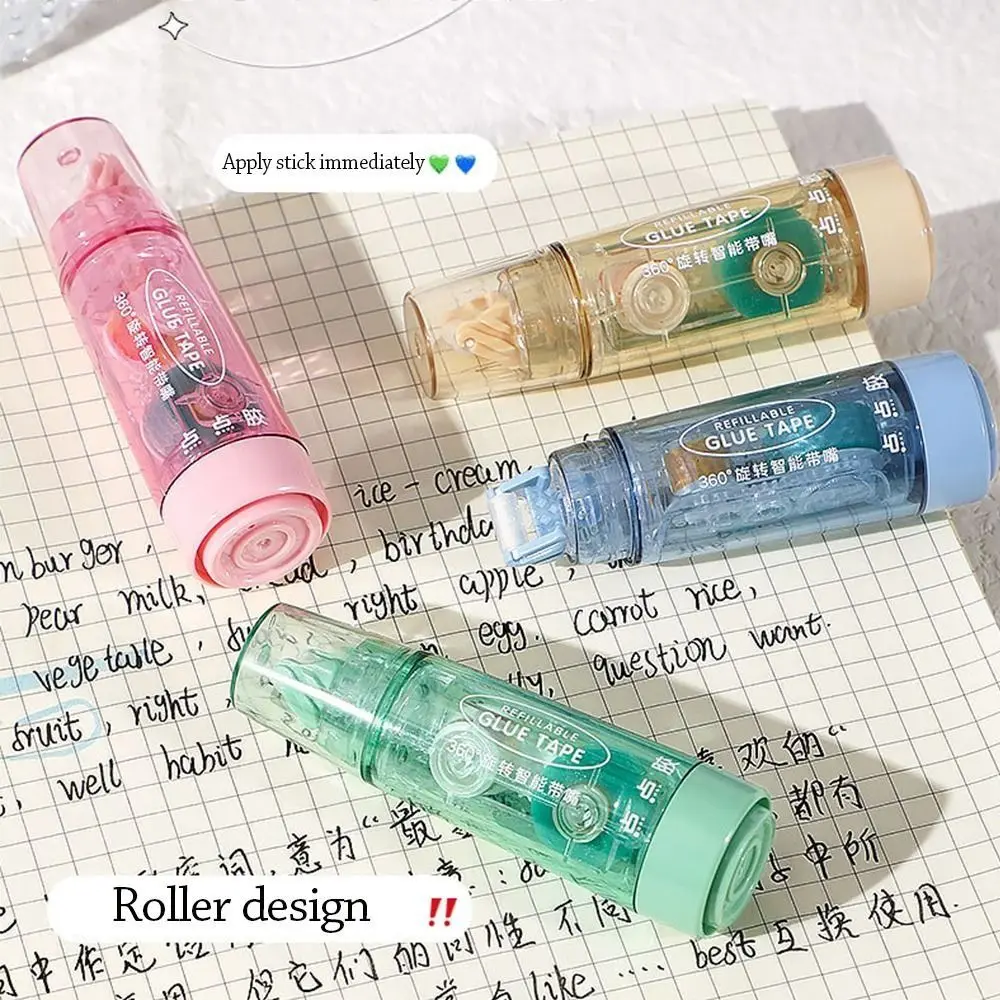 

Cute Press-type Dispensing Glue Eraserable Replaceable Glue Sticks Correction Belt Type Double-Sided Glue for School Office