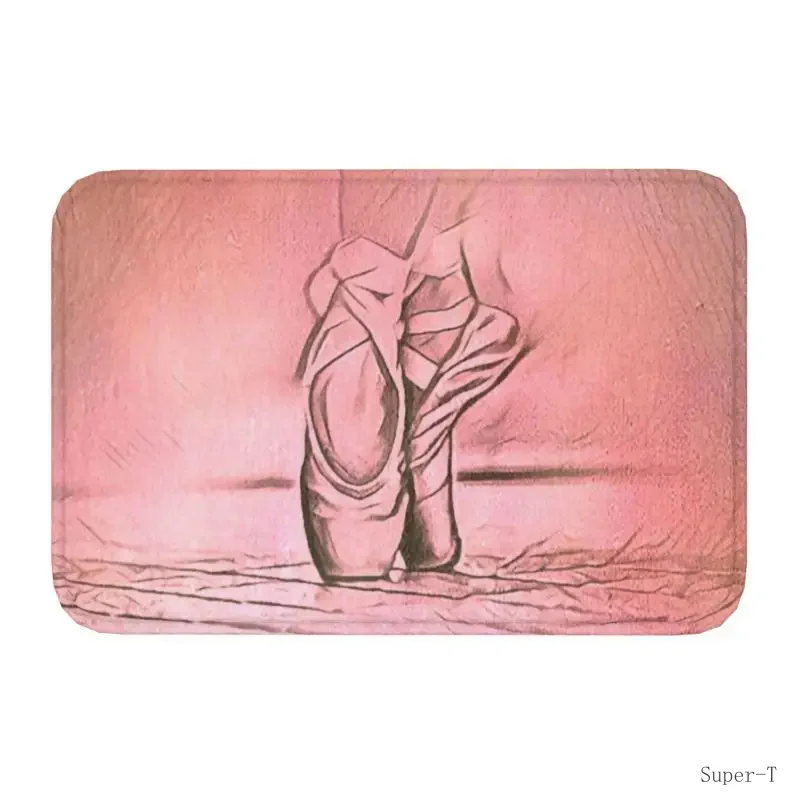 Ballet Shoes Pink Front Floor By Entrance Mats Indoor Ballerina Dancer Bath Kitchen Doormat Garage Carpet Rug