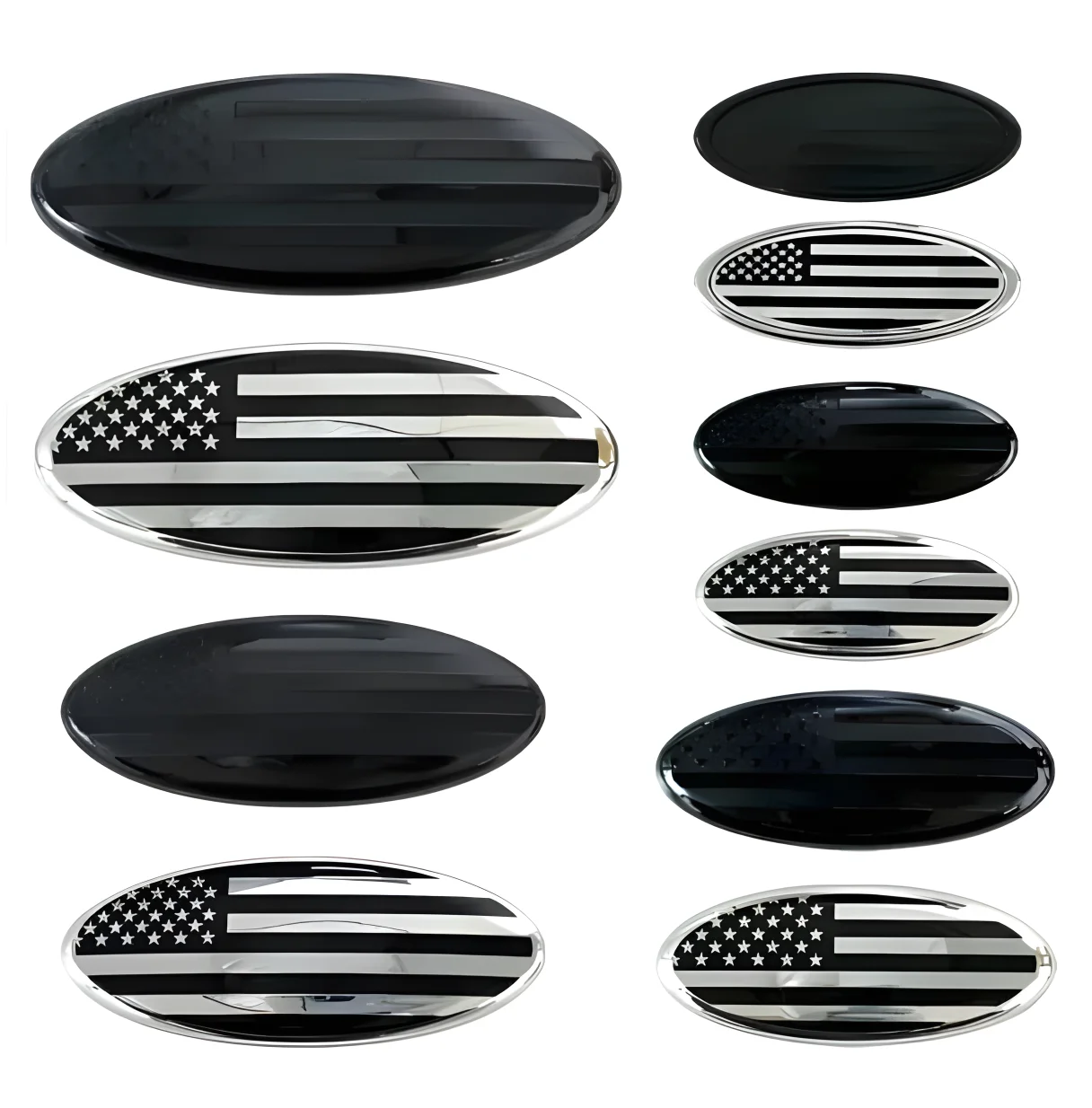 

3D Car Rear Trunk Front Hood Grill American Flag Stickers Emblem Badge Decals For Ford F150 F250 Explorer EcoSport EDGE Focus