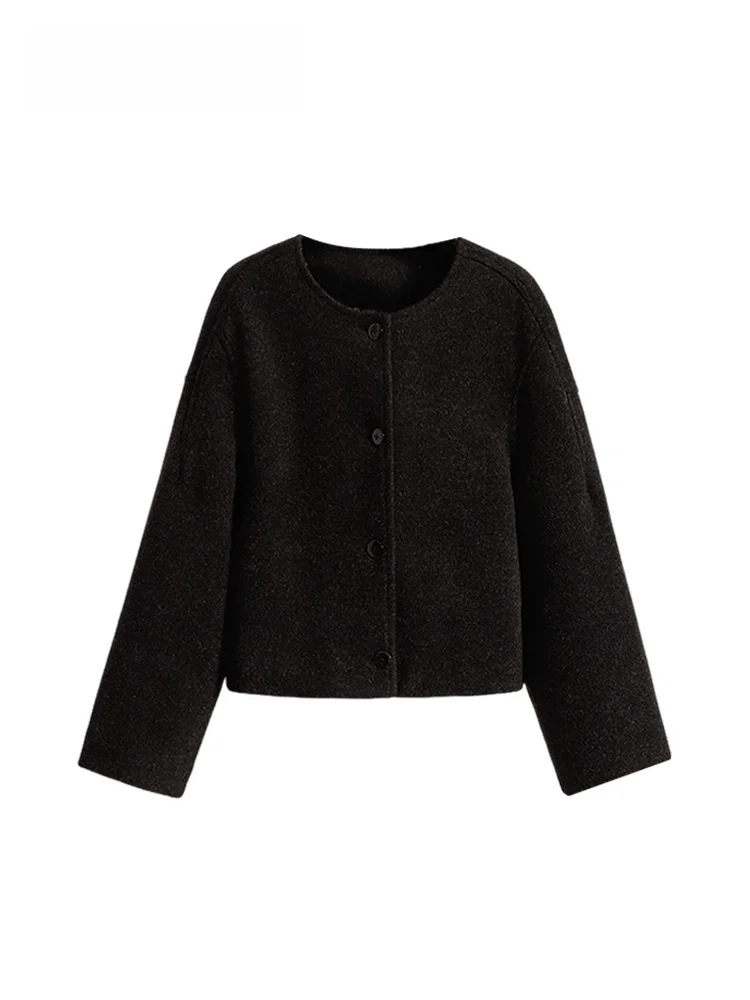 

Женское шерстяное пальто больших размеров Long Sve Double-Faced Camere Lazy Sle, осенне-зимнее новое поступление для полных мм