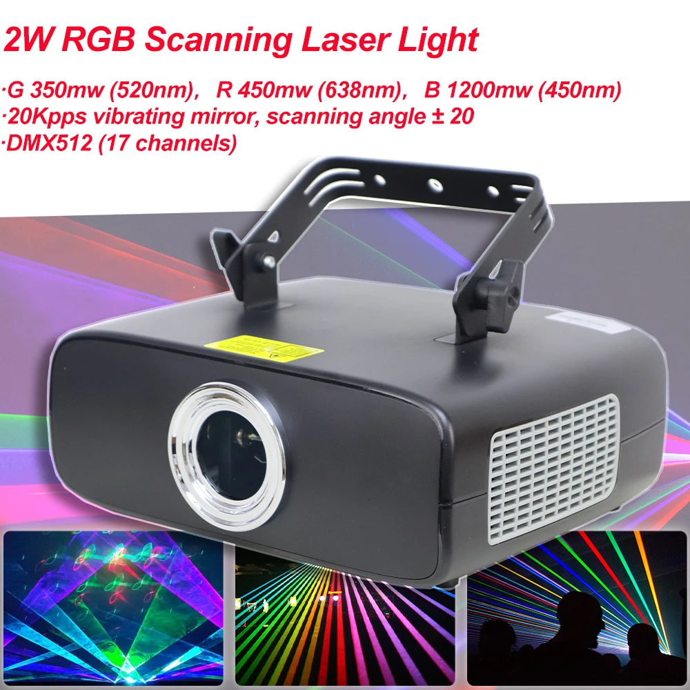 

DMX512 2W Beam Laser Projector Light Holiday Strobe Sound Stage lighting RGB Colorful 3D DJ Equipment Disco Christmas Wedding