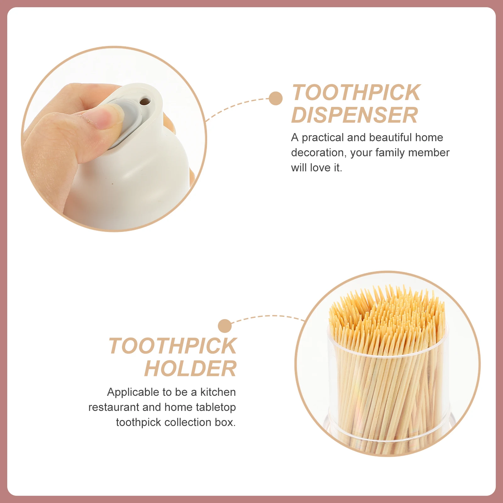 

Household Toothpick Holder Convenient Multipurpose Desktop Toothpick Box Tabletop Container Home Party Dispenser