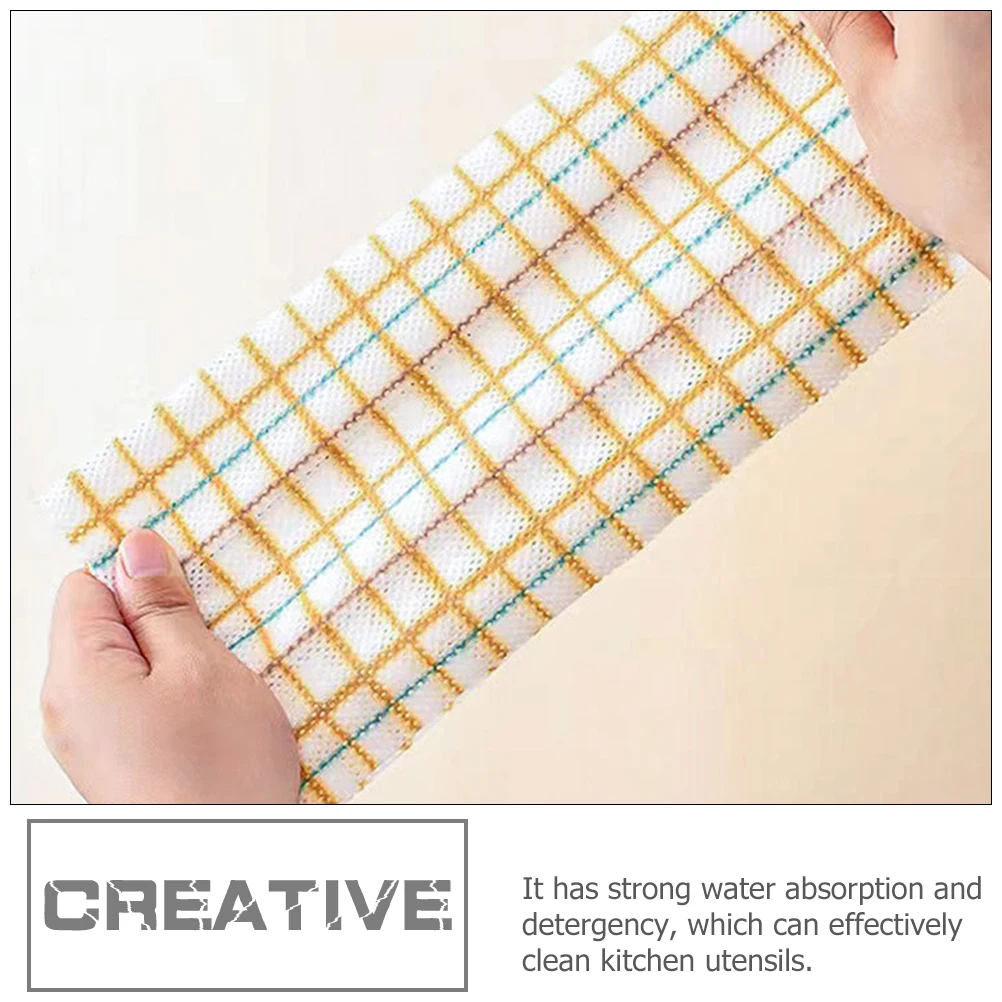 

Kitchen Cleaning Cloth Beige Reusable Dish Cloths Strong Water Absorption High-Grade Non-Woven Fabric Gentle