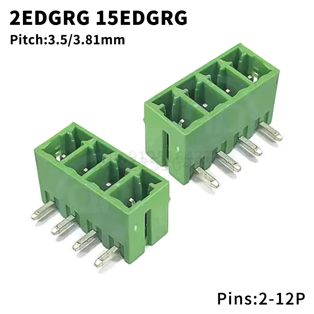 (5 pcs) KF 2EDGRG - 3.5MM 3.81MM Snap-in Plug-in PCB Terminal Block KC2EDGRG 2-12Pin 15EDGRG 3.5 3.81