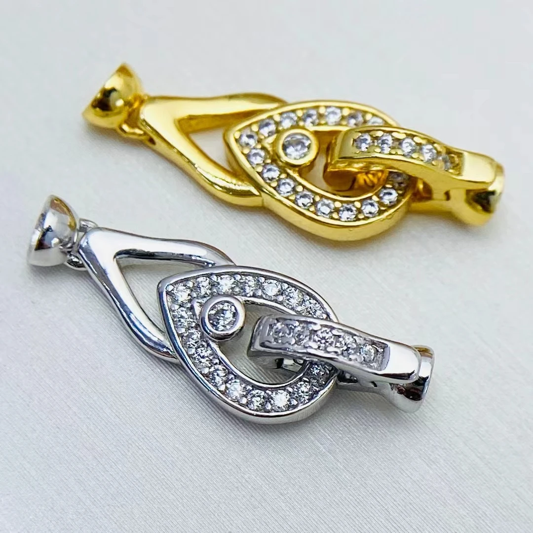 

Wholesale DIY 925 Sterling Silver Necklace Bracelet Clasp Hook Accessories for 5-15mm Pearls 5pcs/lot