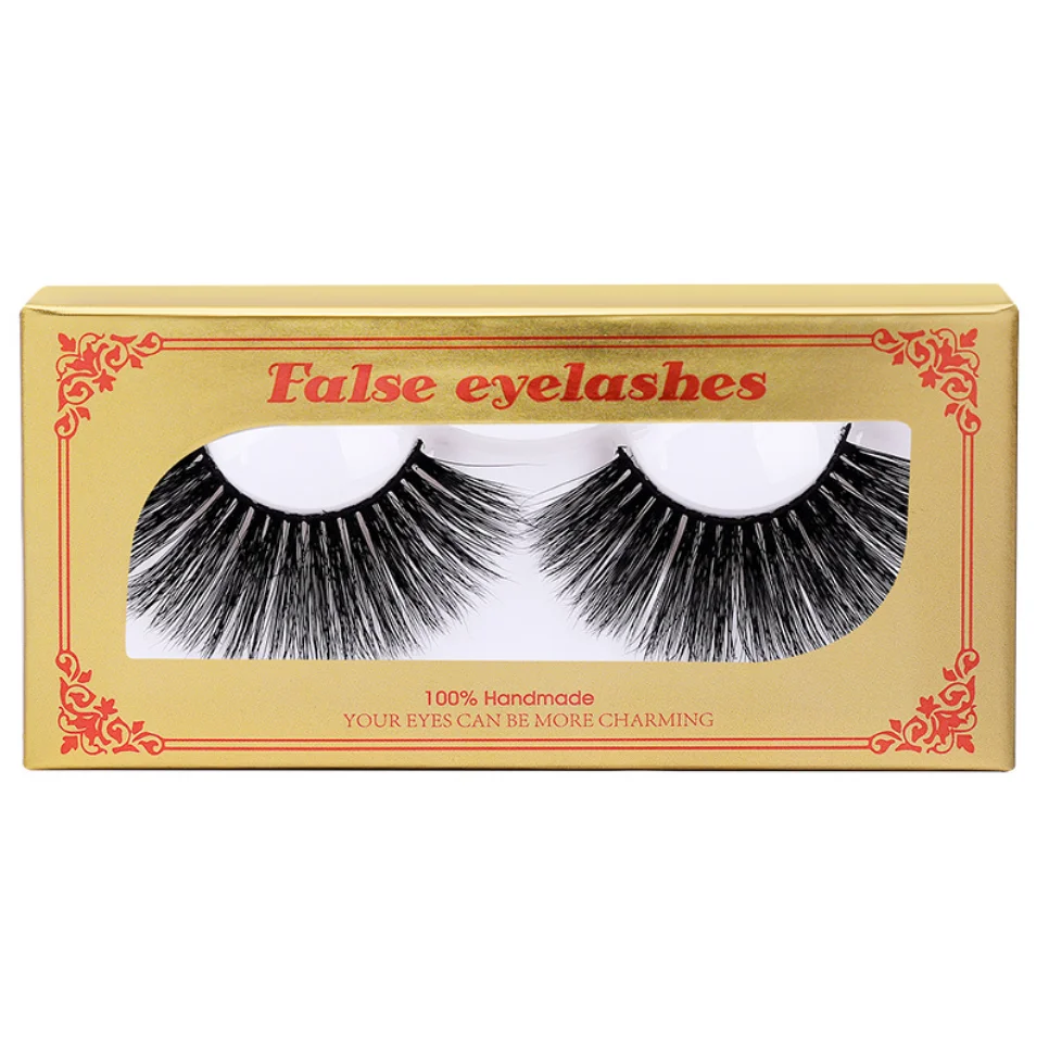 Faux cils en poils de vison pour filles, denses et doux, une paire de cils 3D complets, fournitures de maquillage, vente en gros