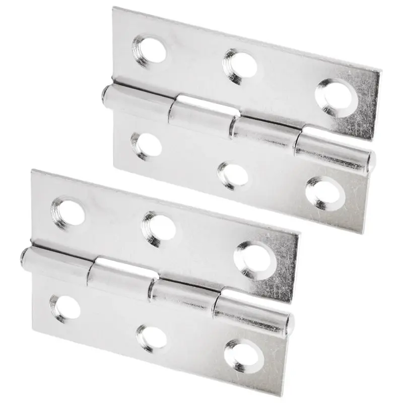 A05G-2Pcs Stainless Steel 2 Inch 4.4X3.1Cm Cabinet Door Hinges Hardware