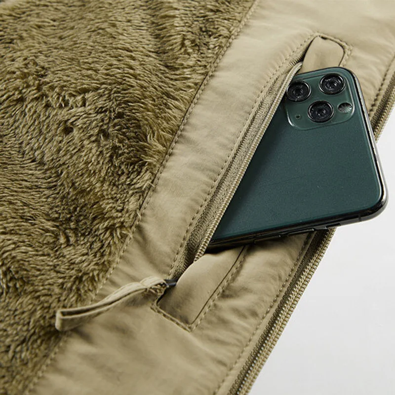 Men's thick outdoor sports winter casual padded vest wool jacket work sleeveless jacket workwear vest warm jacket