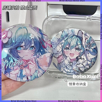 58MM Kawaii Hatsune Miku Reflective Bar Miku Anime peripherals Cartoon Cute Badge Student Backpack Hanging Brooch Girl Toy Gifts