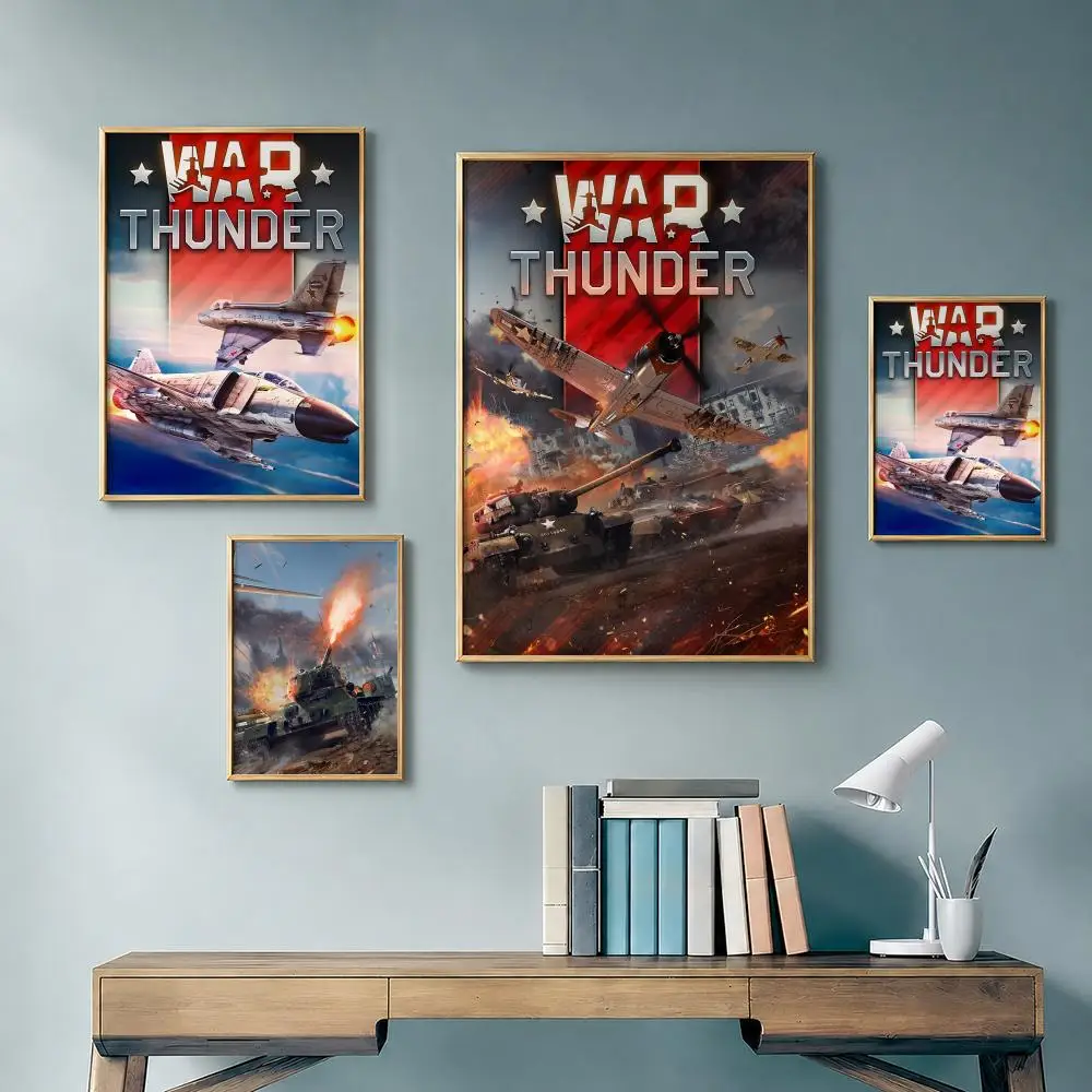 Popular Game W-War ThunderS Poster Vintage Retro Anime Poster Stickers Peel and Stick Wall Art Home Decor