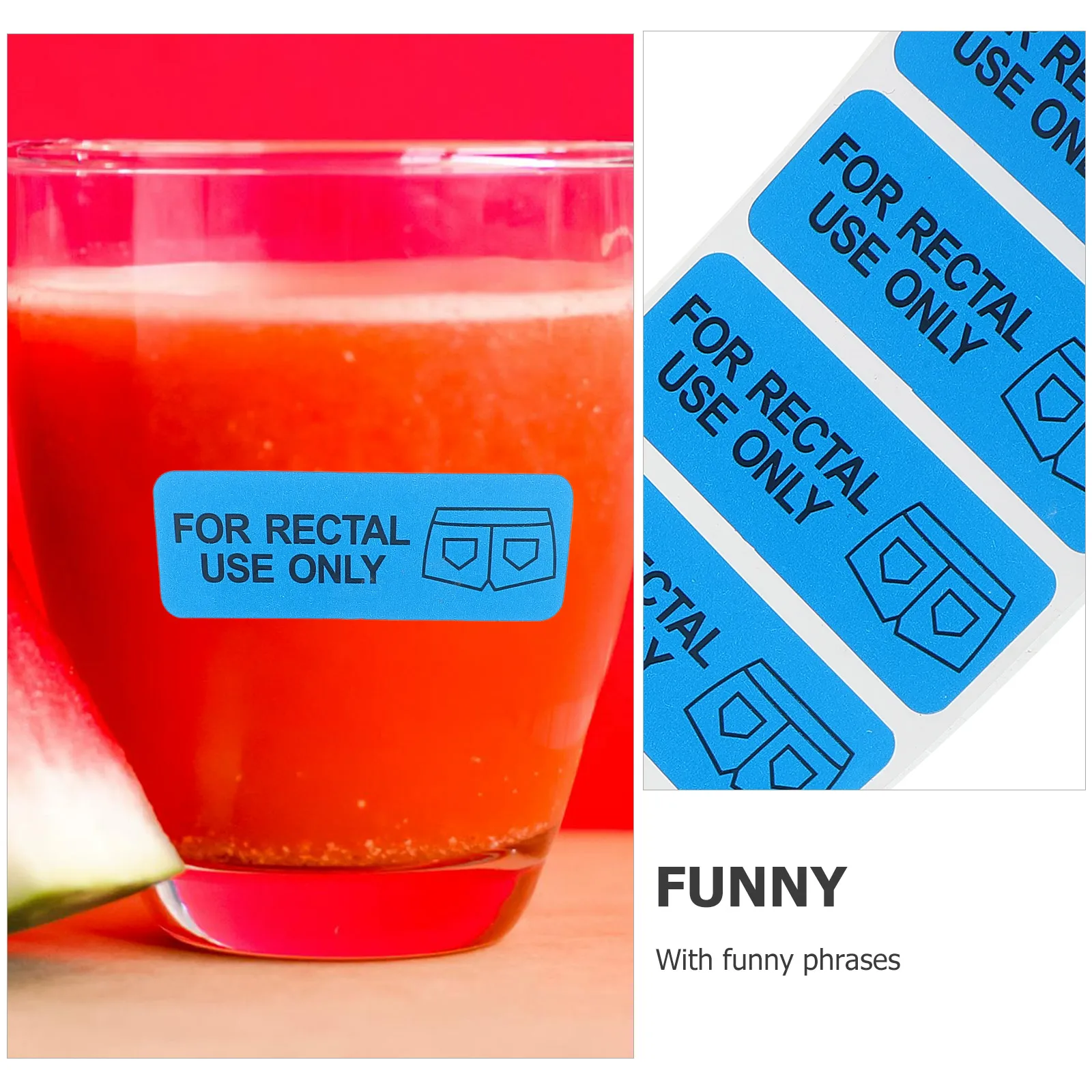 

1 Roll Rectal Stickers Prank Funny Decals Party Laptop Water Bottle Decorative Halloween Novelty Stickers For Adults Removable