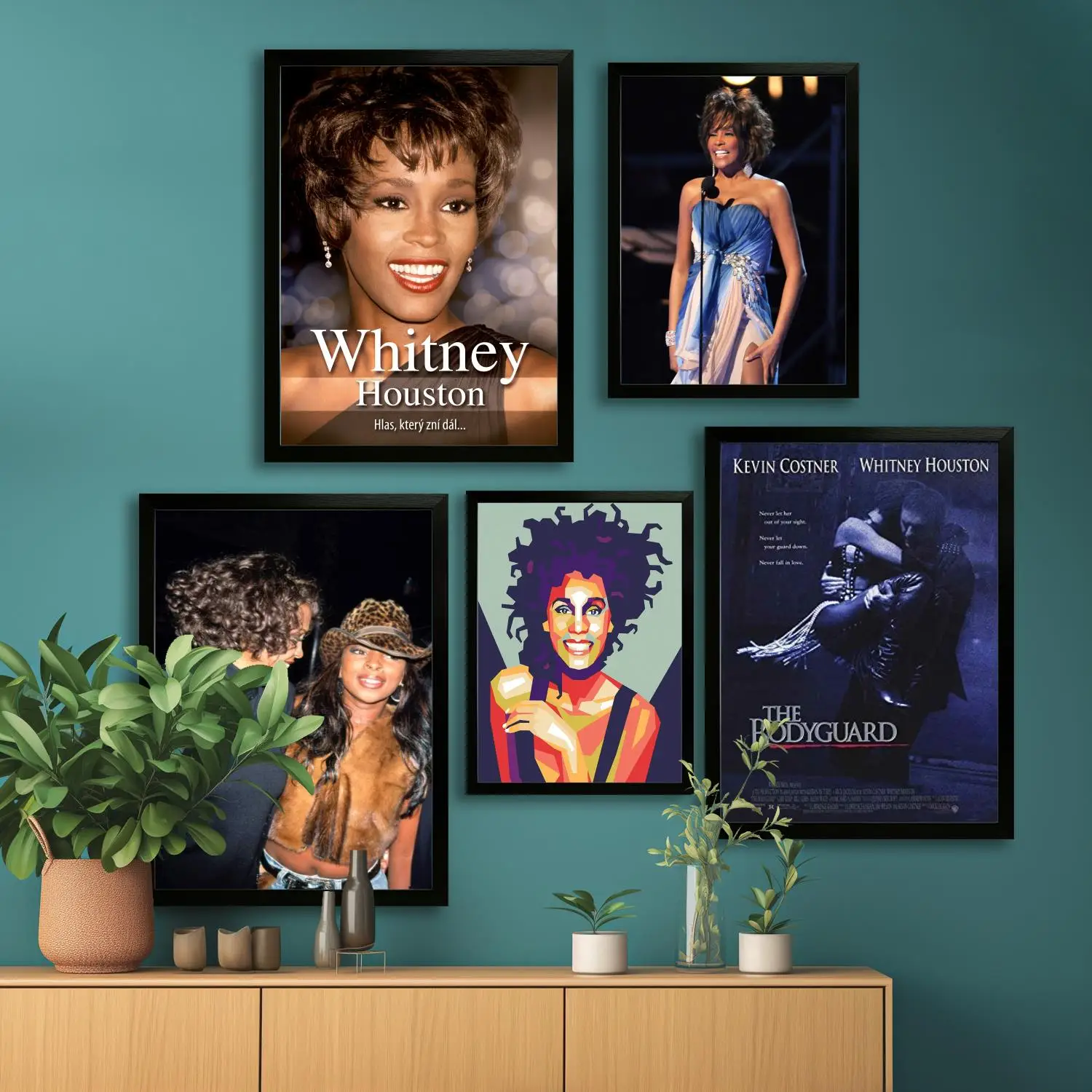Póster artístico en lienzo de whitney houston, arte de pared, impresión de imágenes, familia moderna, decoración de dormitorio, carteles, pintura decorativa