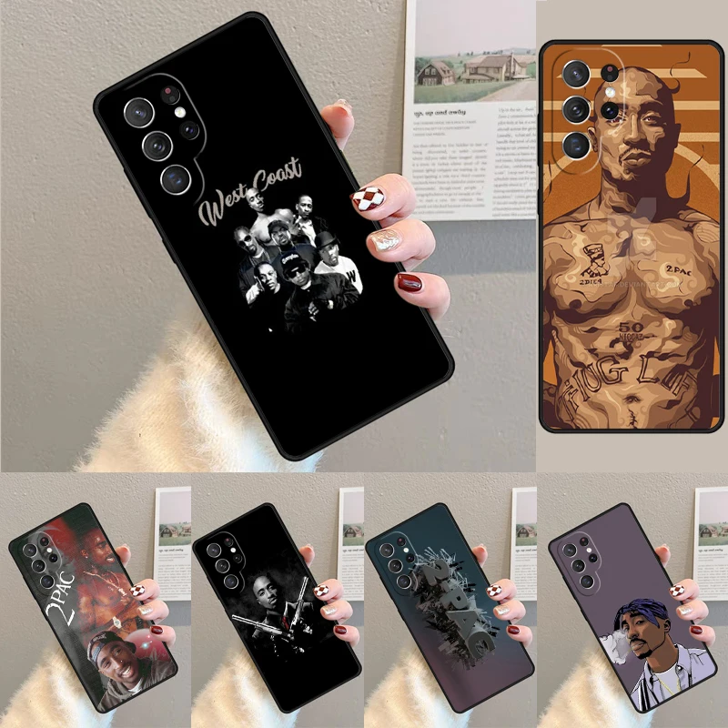 Cover For Samsung Galaxy S24 Ultra S21 S22 S8 S9 S10E Note 10 20 Plus FE S23 Rapper Tupac 2Pac Makaveli Phone case Coque