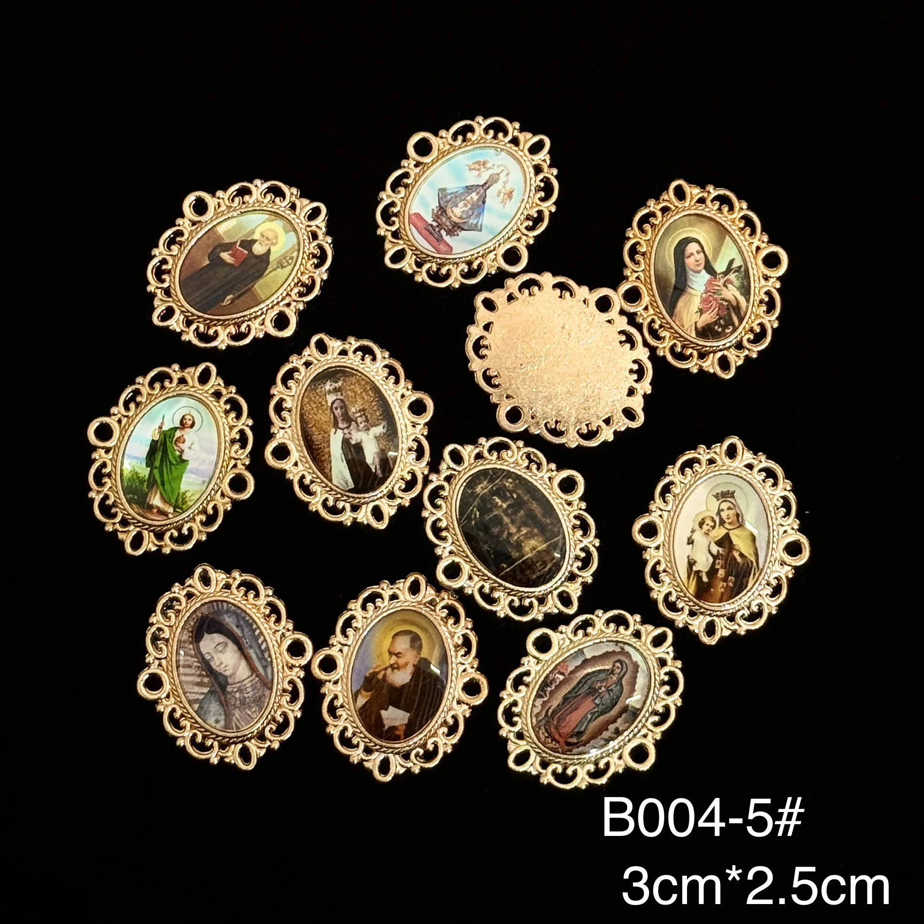10Pcs Catholic Saint Medals Gold Plated Our Lady of Guadalupe Miraculous Medal St Benedict Charms for Rosary DIY Necklace view 4