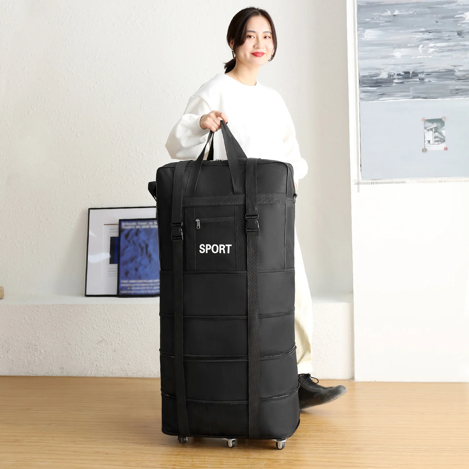 31/39/45inch Expandable Suitcase Bag Foldable Rolling Luggage Bag for Travel Business