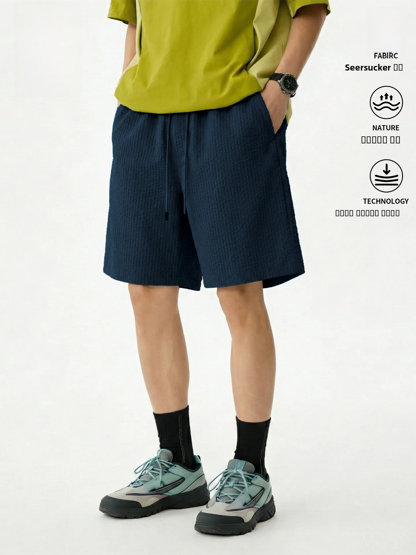 

Men's Summer Running Fitn Light Breathable Straight Leg orts Izzue New 2026 Five-Quarter Length Casual Faion orts