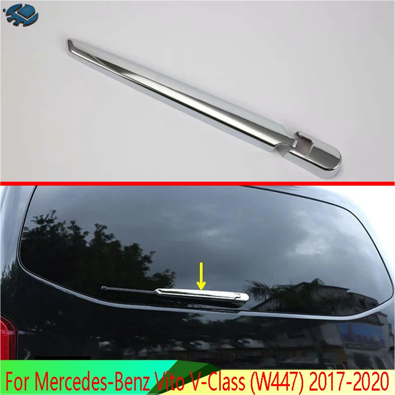 For Mercedes-Benz Vito (W447) V-Class 2017-2020 ABS Chrome Rear Window Wiper Arm Blade Cover Trim Overlay Nozzle Molding Garnish