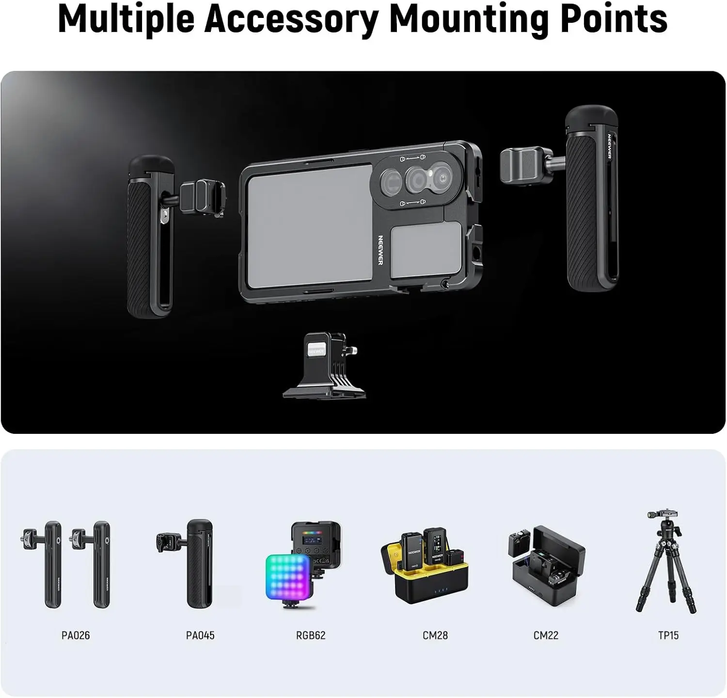 قفص هاتف NEEWER، مثبت هاتف سريع التحرير لهاتف Sony Xperia 1 V، محول مرشح 67 مم متوافق مع Sony،