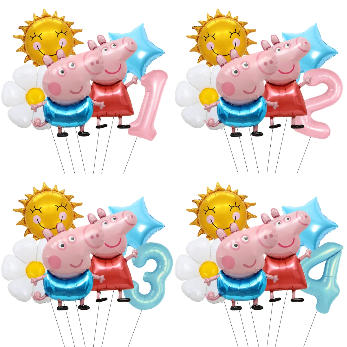 Mummy Pig Folienballon Rund Mylar Peppa Pig Charakter für Kleinkind Geburtstagsparty Torten-Tisch-Dekoration
