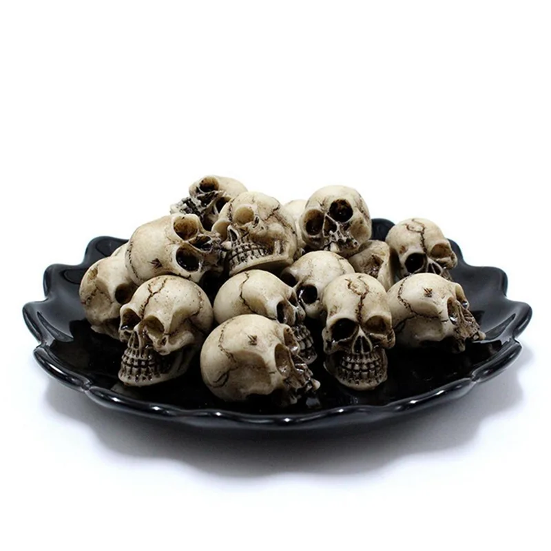 40Pcs Simulation Skull Model Toys Modern Mini Skull DIY Halloween Decoration Funny Model Toys Collection