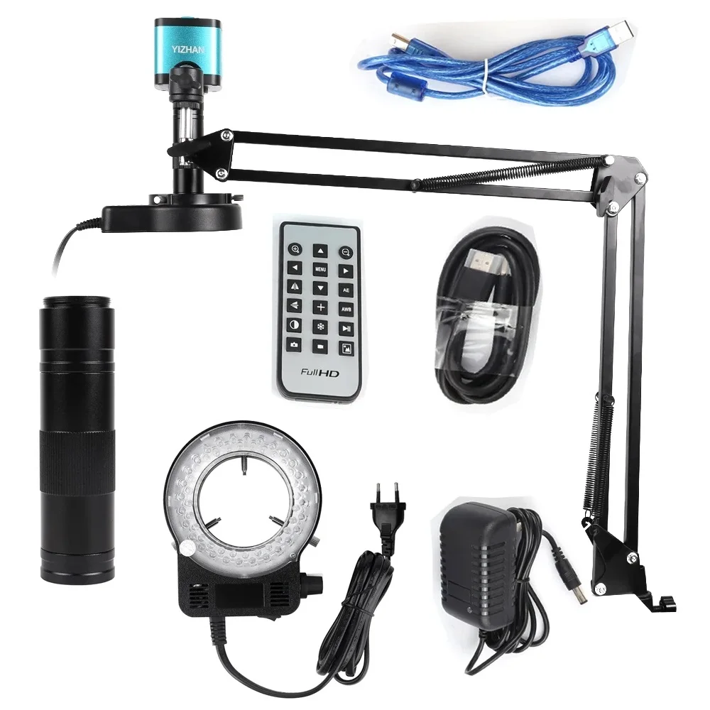 4K HD Video Digital Microscope 48mp Camera 150X Lens with LED Light Flip Foldable Holder for Repair Soldering