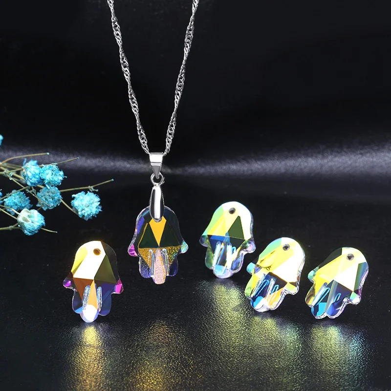 10pcs High Quality Creative Crystal Beads Glass Beads Handmade DIY Jewelry Making Necklace Earring Moon Pendant Beaded