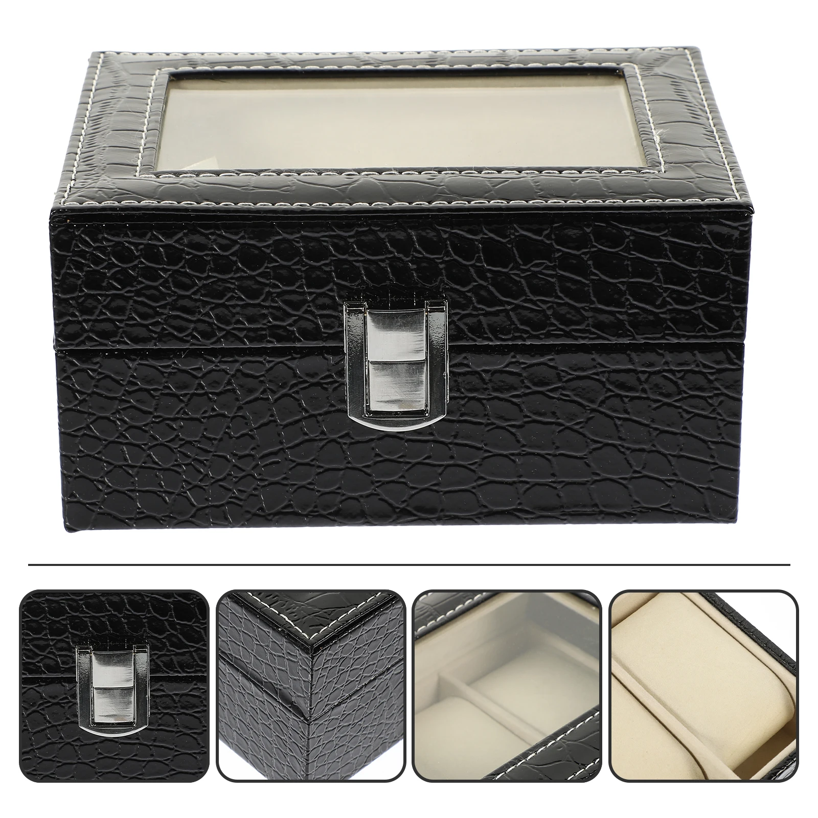 

Luxury Pattern Watch Storage Box Display Case For Wristwatches Durable Wear Resistant Portable Watch Organizer
