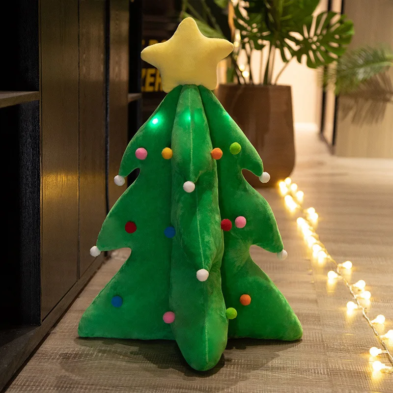 Christmas Tree Pillow Doll Christmas Festival Big Lantern Singing Christmas Tree Decorative Ornaments Luminous Plush Toy