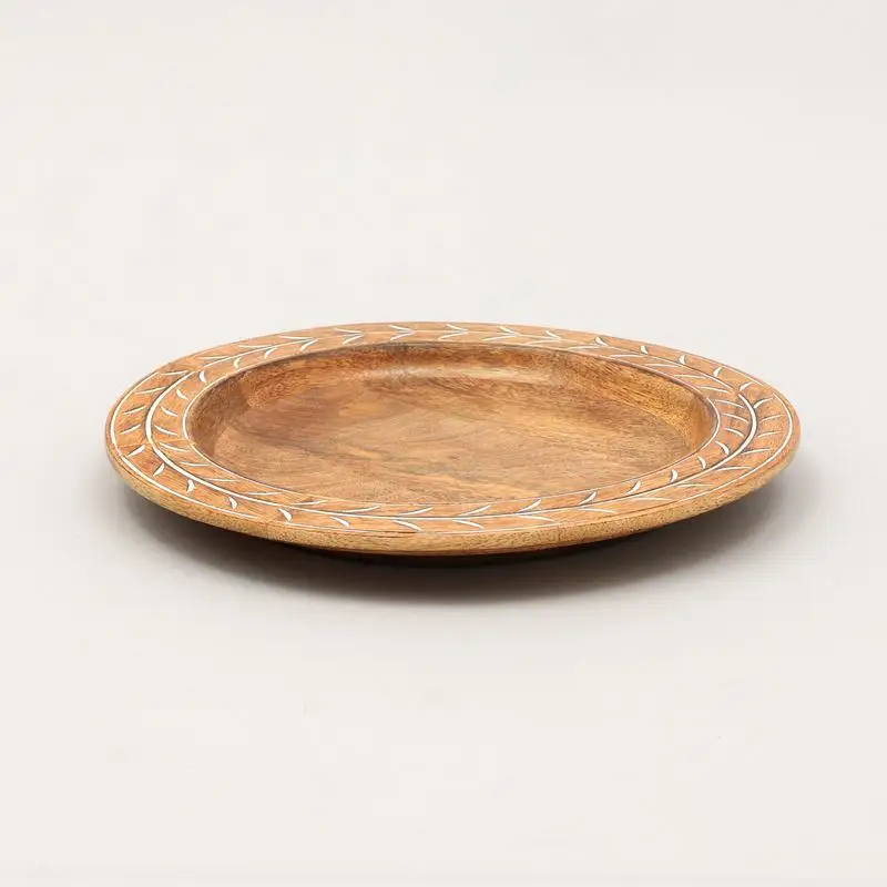 

Artisan 13" Wooden Charger Plate for Dining, Wooden Placemat, Rustic Tableware, Handcrafted Decor