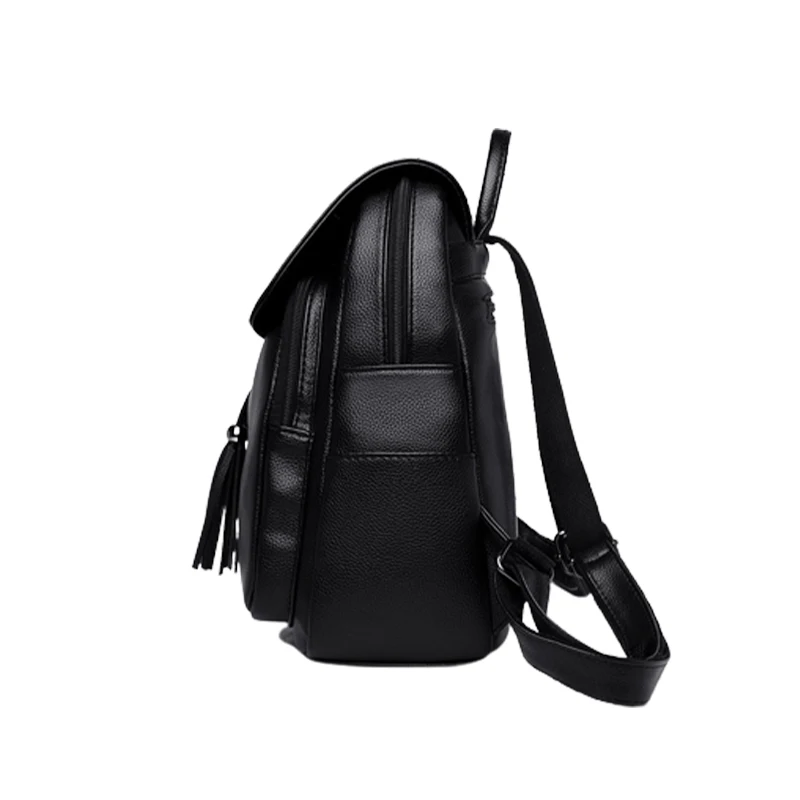 Fashion Leisure Women's Simple Stylish Backpack Travel Soft PU Leather Handbag Capacity Foldable Shoulder Bags for Women Girls