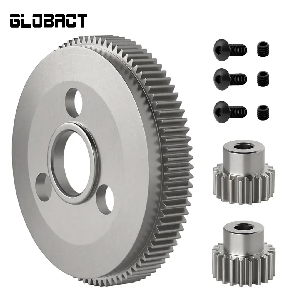 

GLOBACT Steel 86T Spur Gear with 19T 21T Pinions Gears for Slash 2WD Rustler 2WD Stampede 2WD 1/10 RC Crawler Car Upgrades