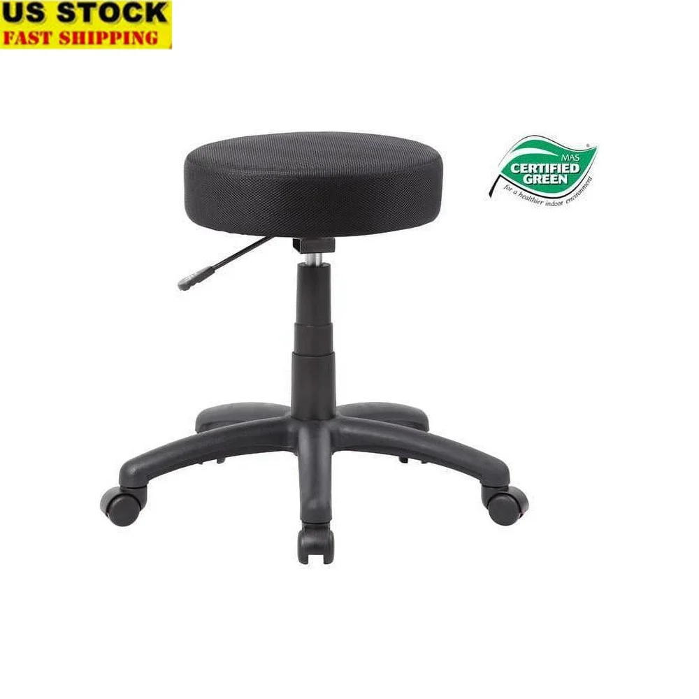 

Breathable Mesh Stool with Adjustable Height Pneumatic Gas Lift Durable Nylon Base Smooth Rolling Casters Office Studio