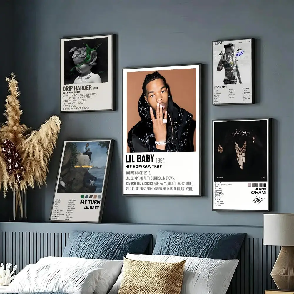 music Lil Baby Poster HD Poster Sophisticated Modern Aesthetic Wall Art For Living Room Bedroom Office Cafe Decor