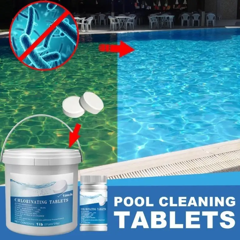 

E8BD 21 шт. Многофункциональные таблетки хлора для бассейна обеспечивают сверкающую чистую воду для домашних и общественных