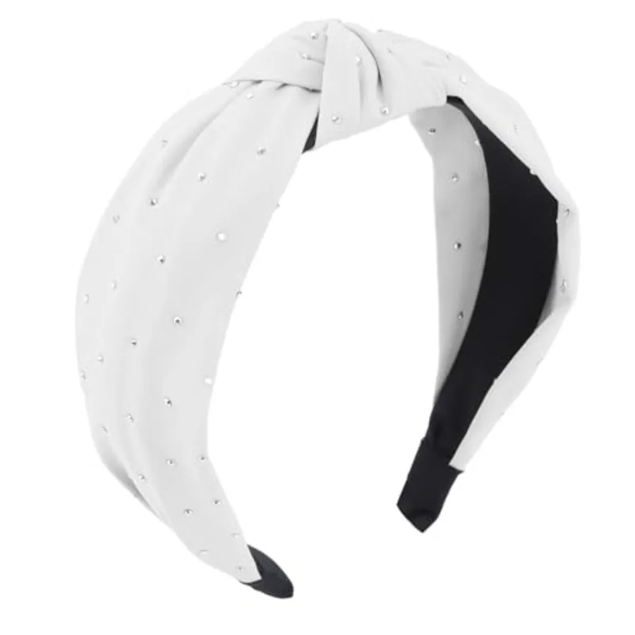 Knotted Headband for Women Girls Crystal Headband Top Knot Hair Band Hair Accessories Non Slip Knotted Head band Fashion Hairba