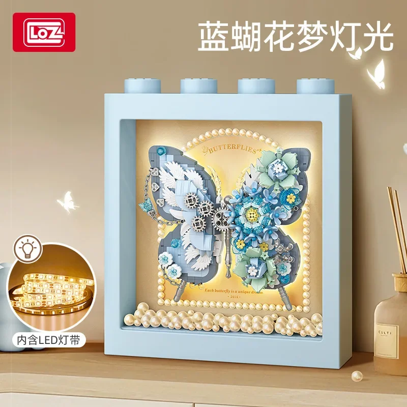 Creative Butterfly Frames Building Blocks Toy Sets Animal Photo Frame Model DIY Assembly Bricks Home Decor Toys for Kids Gifts