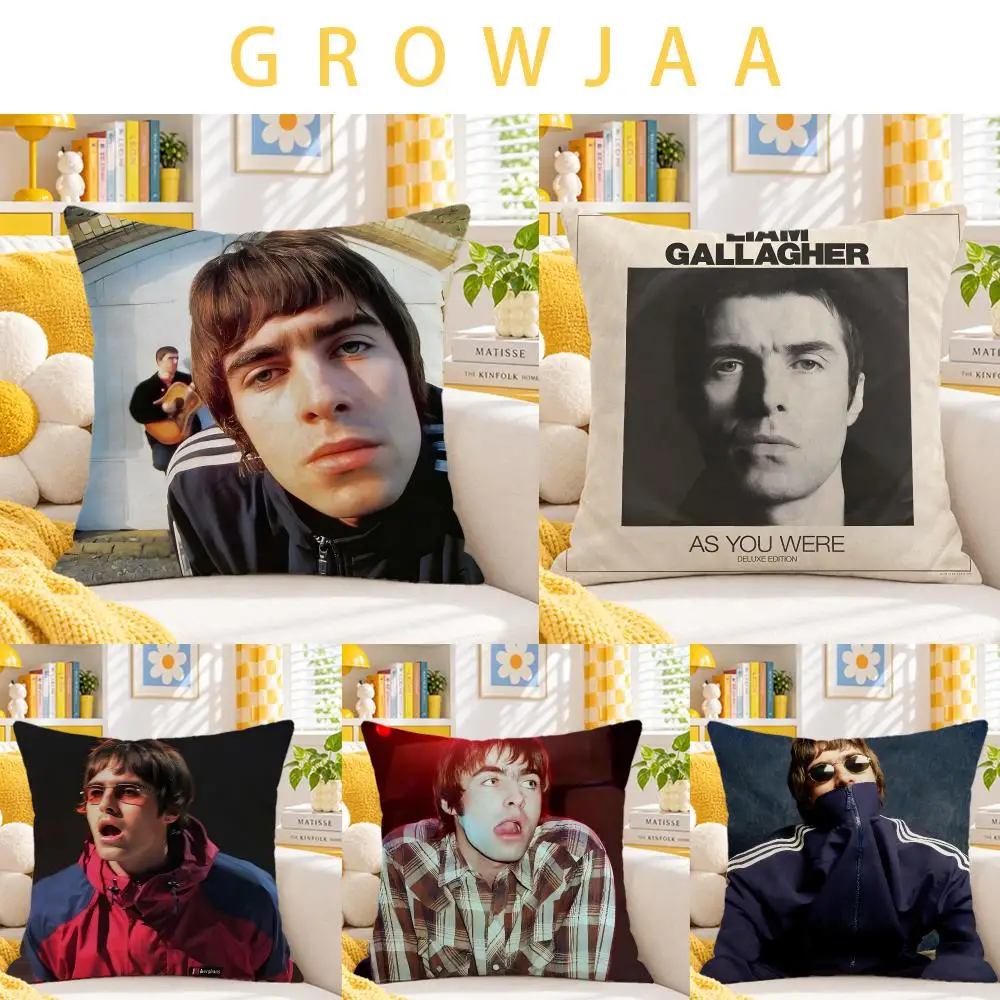 person Liam Gallagher Cushion Cover Throw Pillow Short Plush Fresh Bright Cushion for Bedroom Sofa Ornament Present Gift