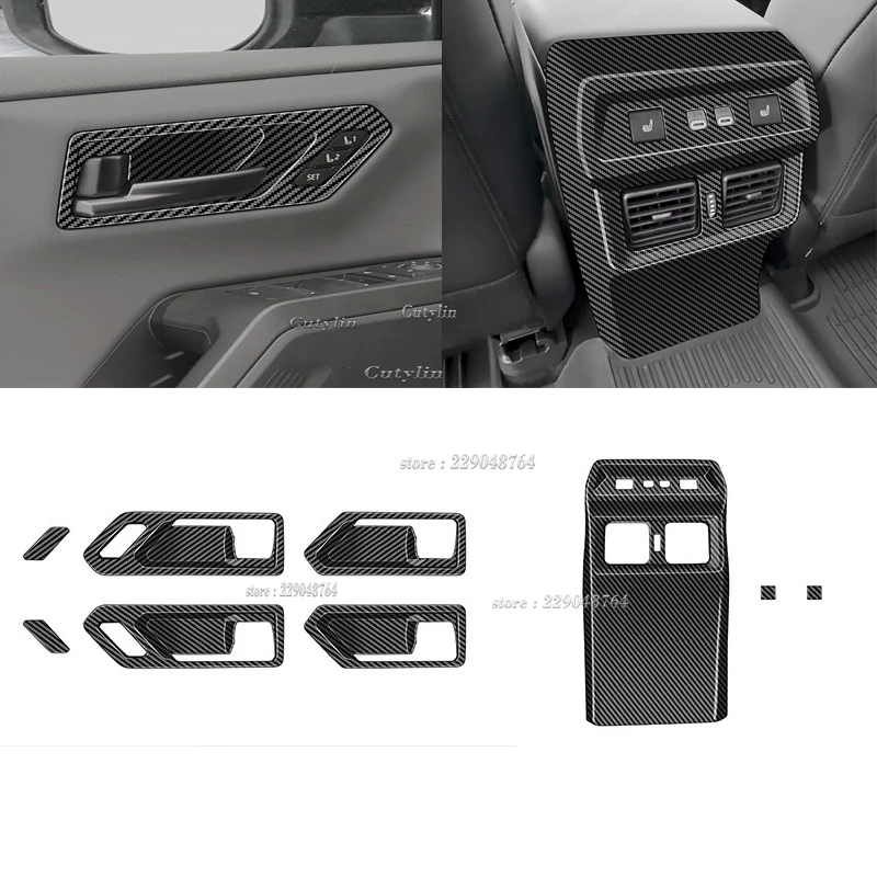 For Toyato Rav4 RAV 4 2026 2027 ABS Black Inner Door Bowl Sticker Rear Air Condition Vent Outlet Decoration Cover accessories