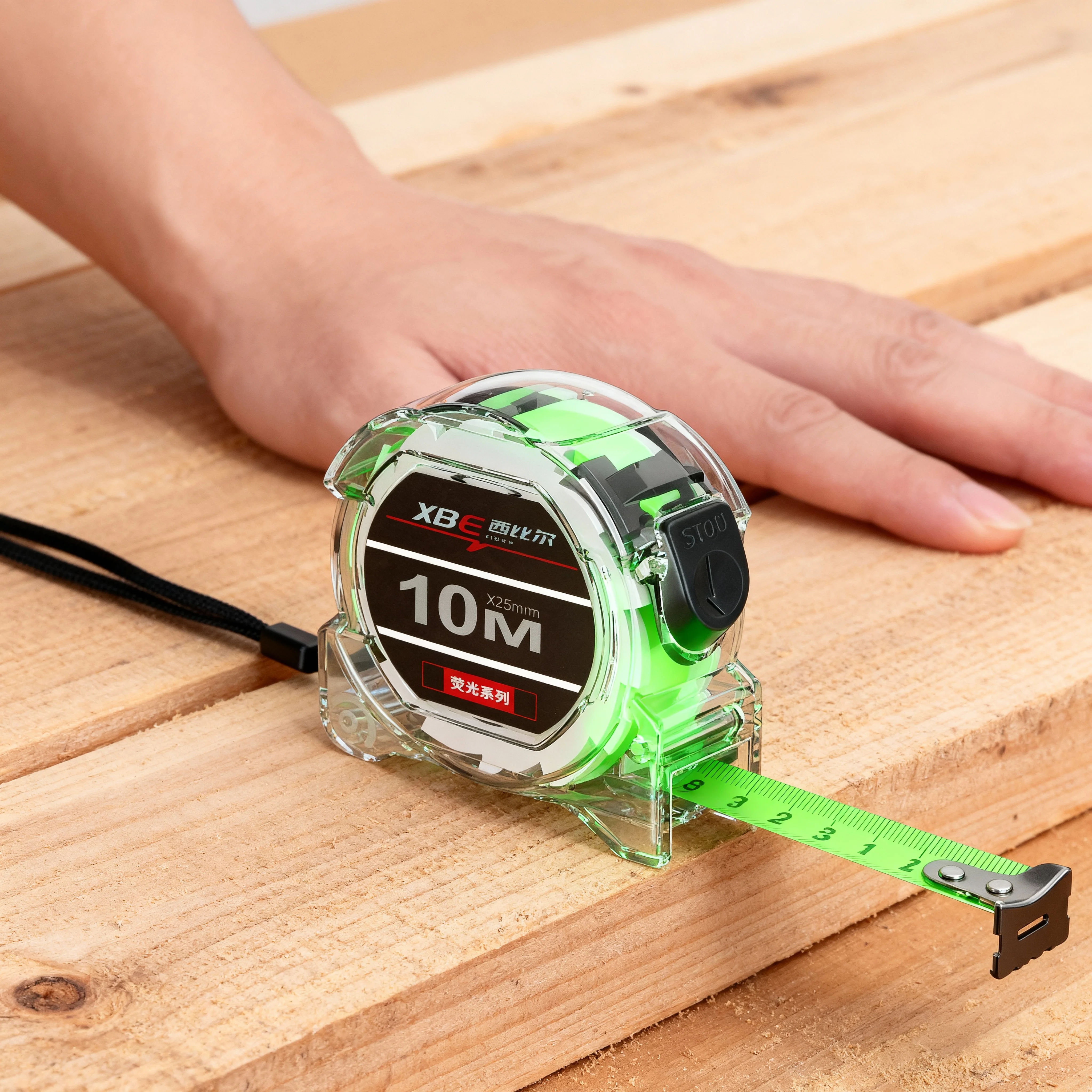 3-10M Self-Locking Tape Measure Black Fluorescent Tape Measure High Precision Thickened Wear-resistant Drop-proof Tape Measure
