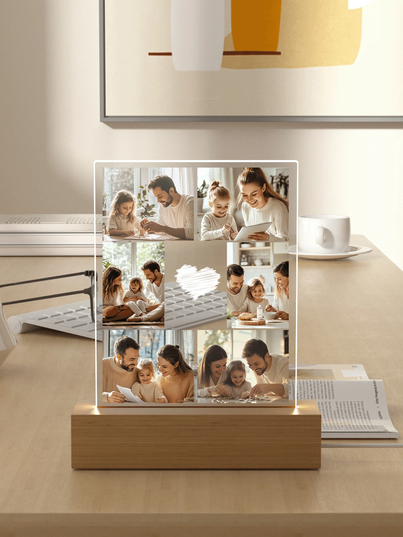 1 قطعة ضوء ليلي Led للصور المخصصة ، ضوء ليلي أكريليك شخصي مع صور ونص ، ضوء LED مجمع للصور الشخصية ، #4