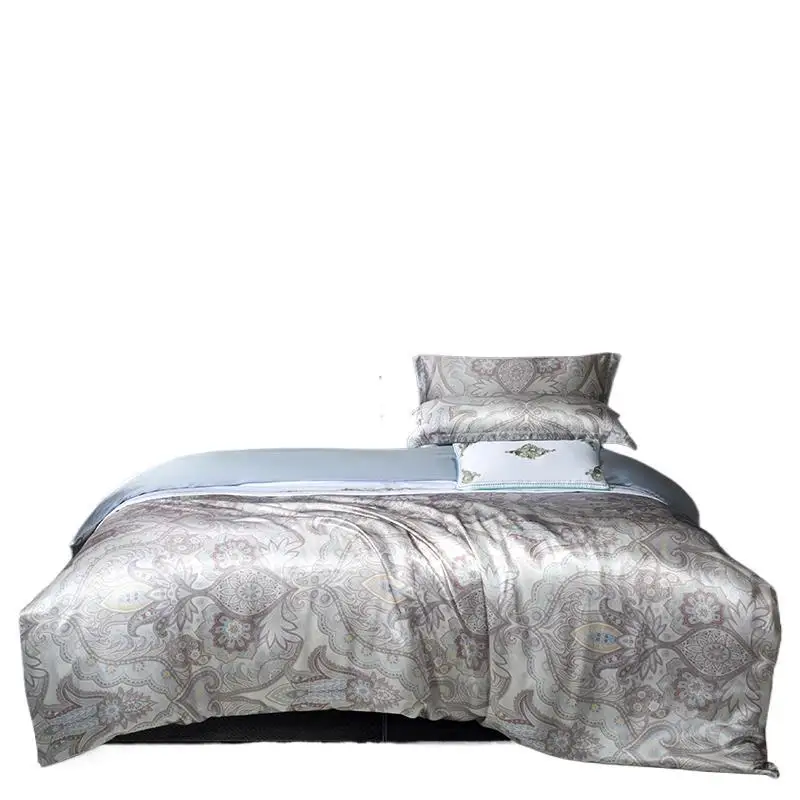 Double-sided silk four-piece set mulberry silk bedding European light luxury heavy silk quilt cover sheets