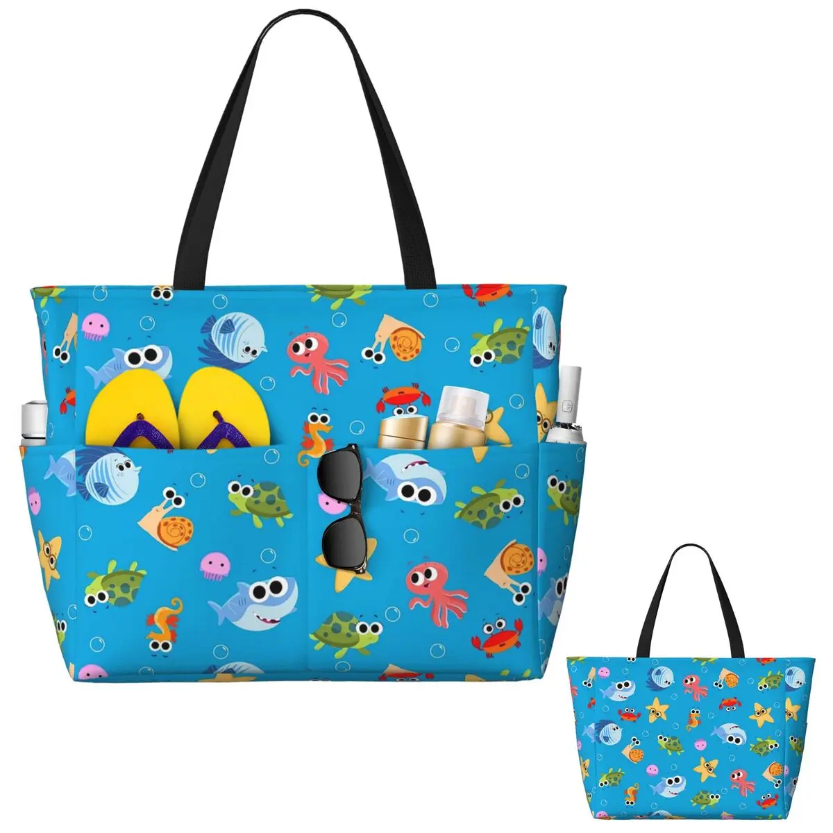 

Finny The Shark Beach Tote Bag Sport Gym Yoga Duffle Large Tote Bag Women Travel Bag Fitness bag