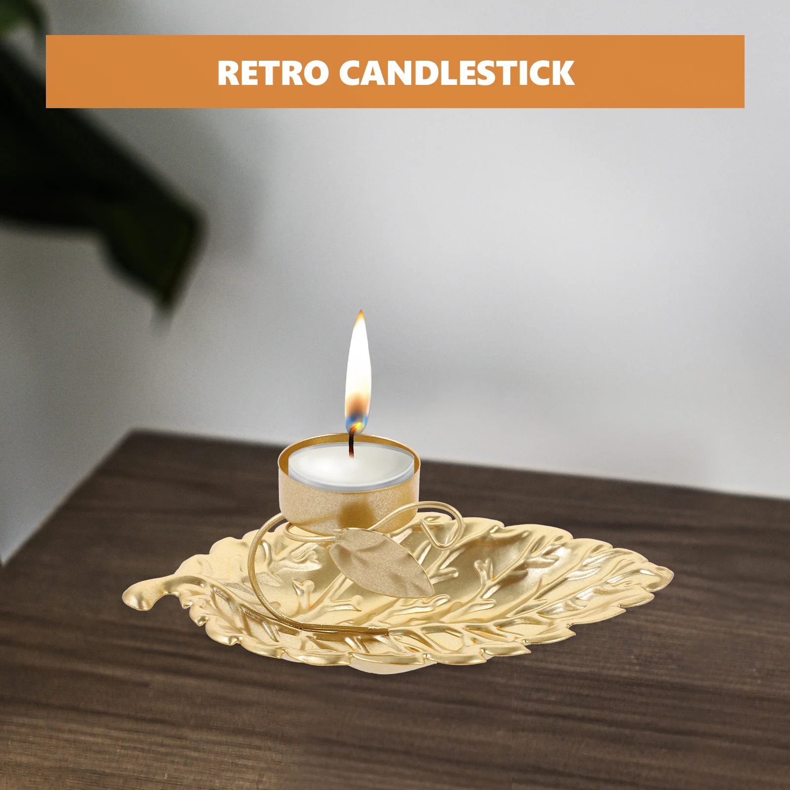 

Metal Craft Retro Holder Iron Candlestick Decorative Desktop Stand for Romantic Home Decor Candlestick