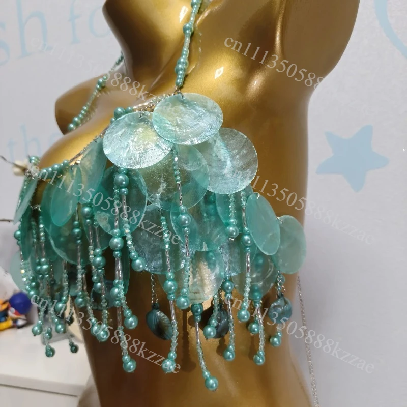 New Handmade Bead Chest Chain, Crystal Heavy Body Chain, Sexy Suspender Accessories, Fashionable Bra, Music Festival Party