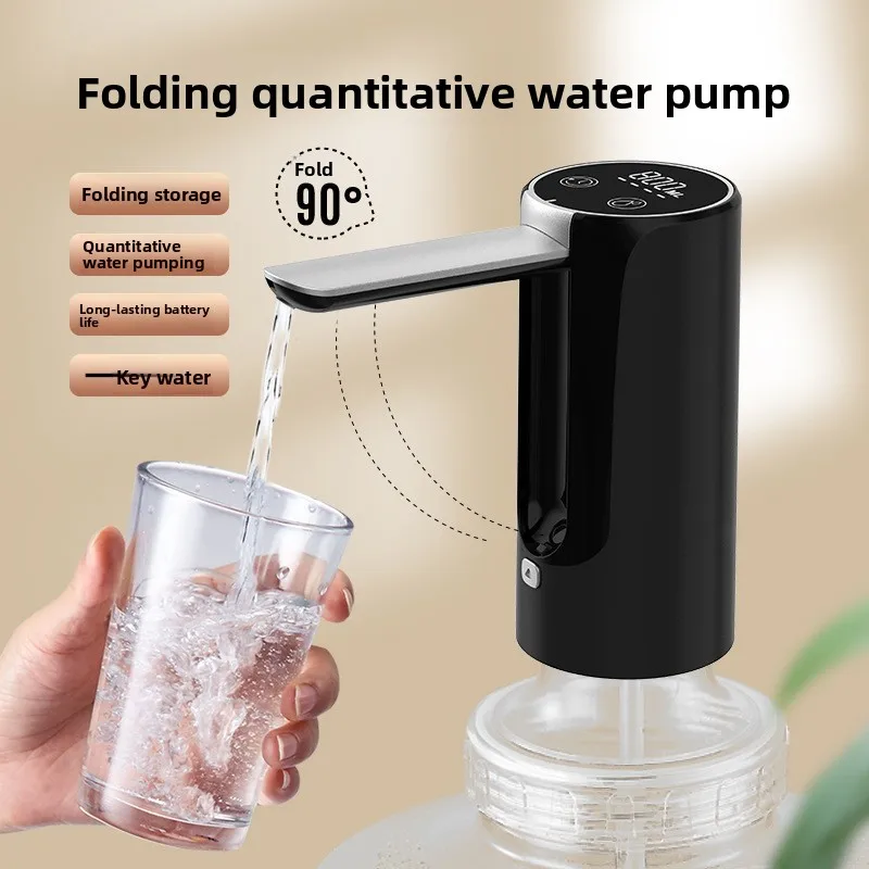 Wireless USB Type-C rechargeable electric water pump foldable design digital display automatic water dispenser